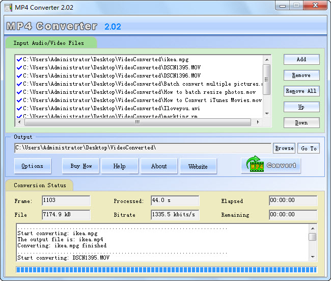 Click to view MP4 Converter 2.02 screenshot