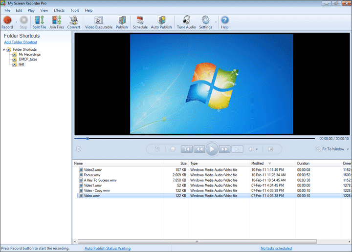 Click to view My Screen Recorder Pro 4.02 screenshot