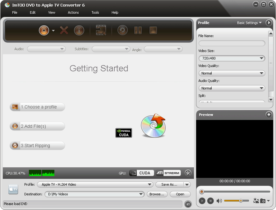 Click to view ImTOO DVD to Apple TV Converter 6.6.0.0623 screenshot