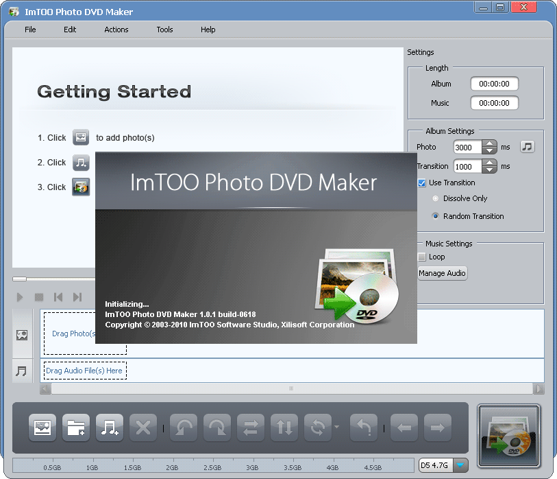 Click to view ImTOO Photo DVD Maker 1.0.1.0820 screenshot