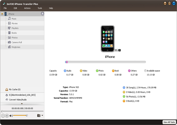 Click to view ImTOO iPhone Transfer Plus 5.5.6.20131113 screenshot