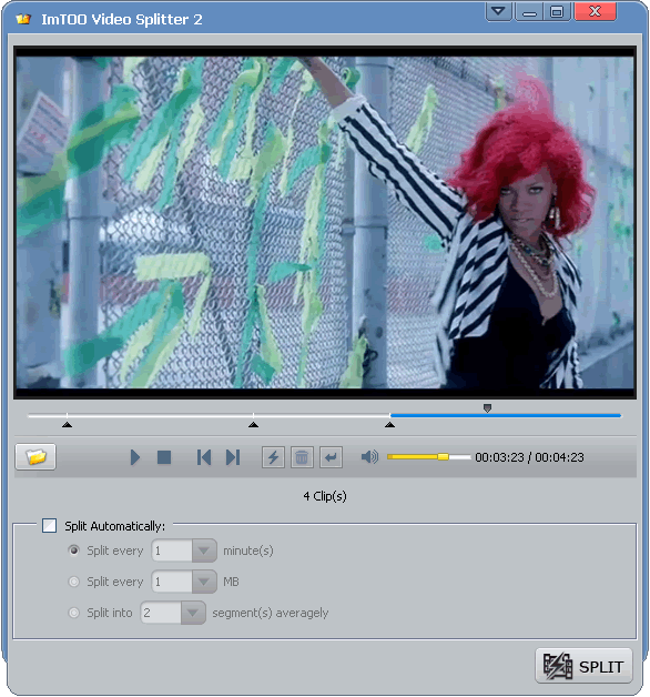 Click to view ImTOO Video Splitter 2.1.0.0823 screenshot