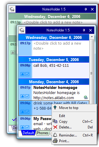 Click to view NotesHolder 1.6 screenshot