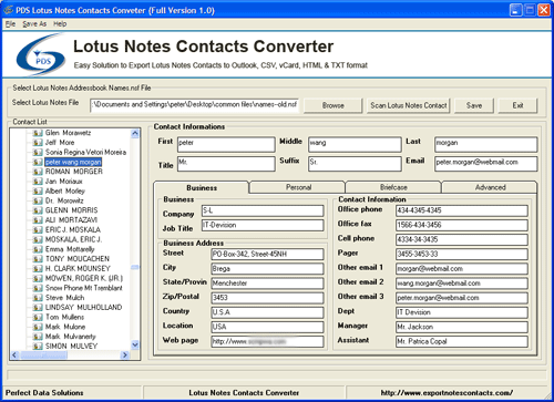 Click to view Export Notes Contacts to TXT 1.0 screenshot