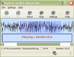 Click to view Huelix Audio Recorder 1.2 screenshot