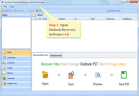 Click to view Recover PST 3.8 screenshot