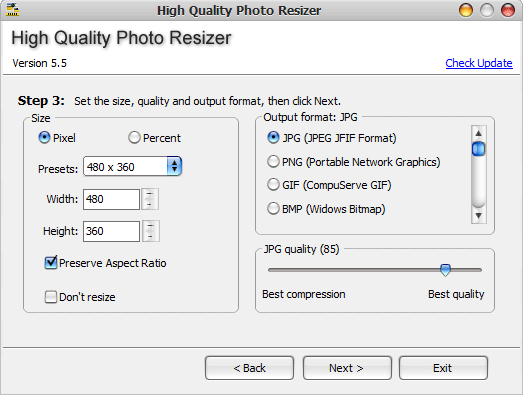 Click to view High Quality Photo Resizer 6.0 screenshot