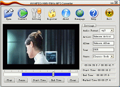 Click to view AVI MPEG WMV RM to MP3 Converter 1.8.4 screenshot