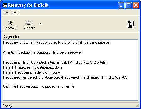 Click to view Recovery for BizTalk 1.1.0840 screenshot