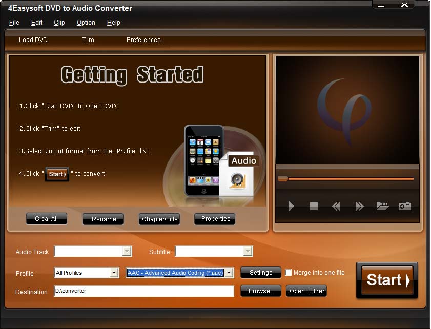 Click to view 4Easysoft DVD to Audio Converter 3.1.10 screenshot