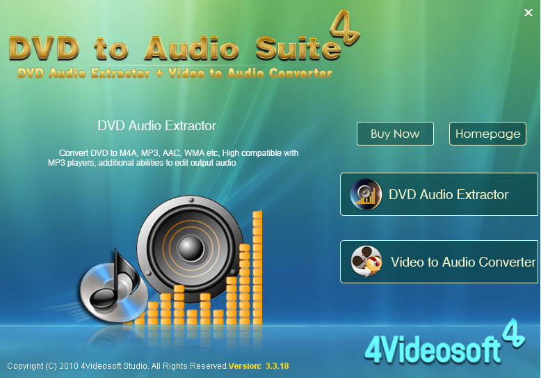 Click to view 4Videosoft DVD to Audio Suite 3.2.08 screenshot