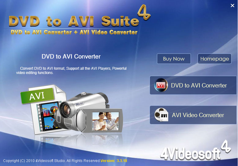 Click to view 4Videosoft DVD to AVI Suite 3.3.12 screenshot