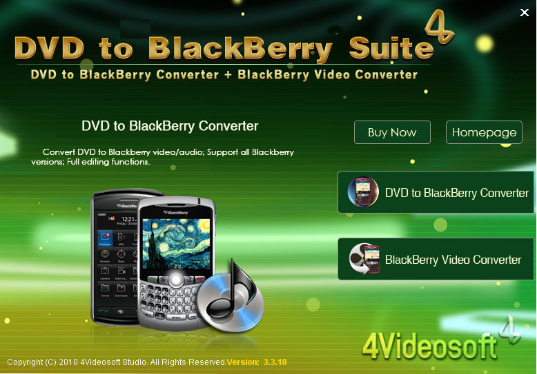 Click to view 4Videosoft DVD to BlackBerry Suite 3.1.10 screenshot