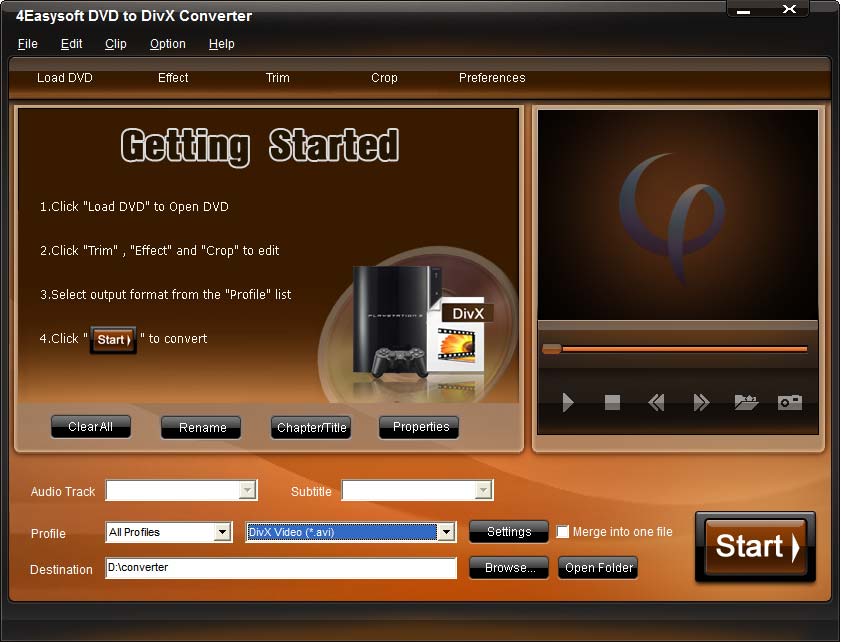 Click to view 4Easysoft DVD to DivX Converter 3.1.20 screenshot