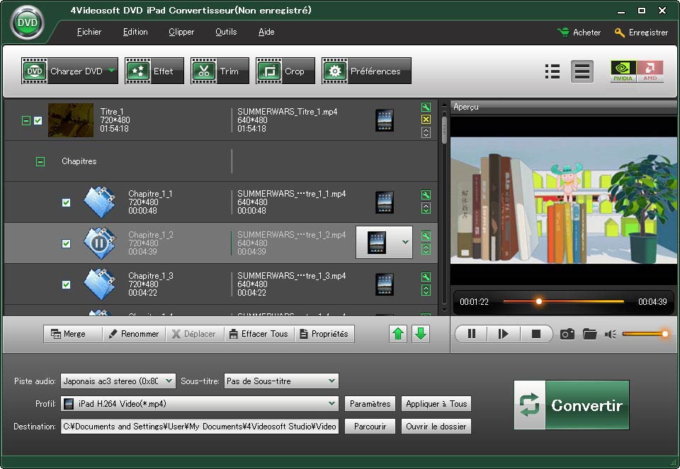 Click to view 4Videosoft DVD iPad Convertisseur 3.3.18 screenshot