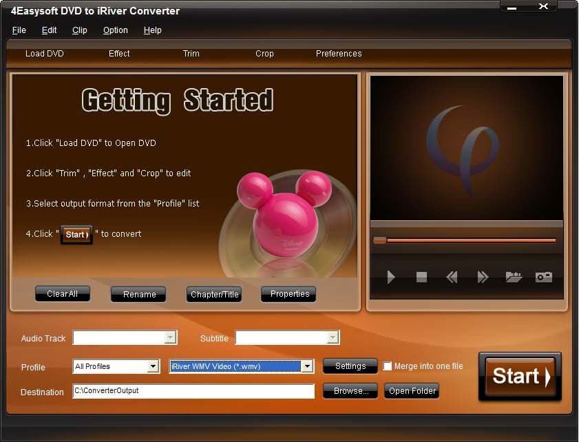 Click to view 4Easysoft DVD to iRiver Converter 3.1.16 screenshot