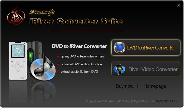 Click to view Aiseesoft iRiver Converter Suite 4.0.06 screenshot