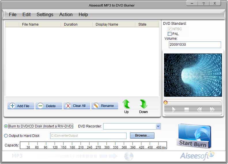 Click to view Aiseesoft MP3 to DVD Burner 5.0.10 screenshot
