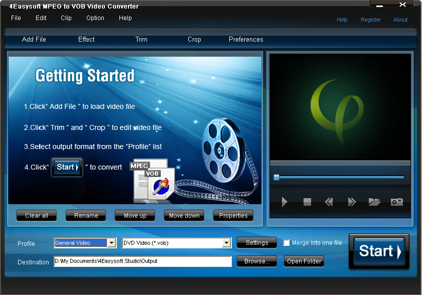 Click to view 4Easysoft MPEG to VOB Video Converter 3.1.18 screenshot
