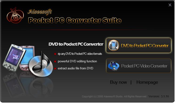 Click to view Aiseesoft Pocket PC Converter Suite 3.2.20 screenshot