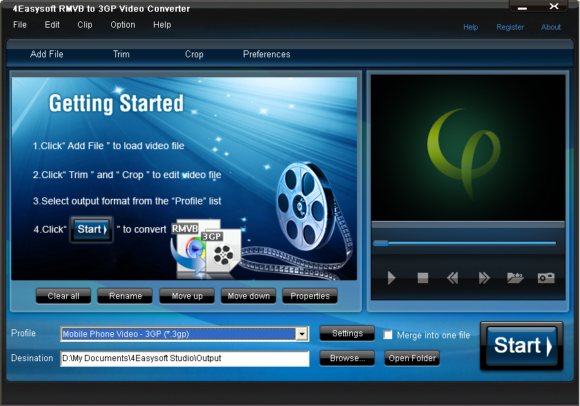 Click to view 4Easysoft RMVB to 3GP Video Converter 3.1.12 screenshot