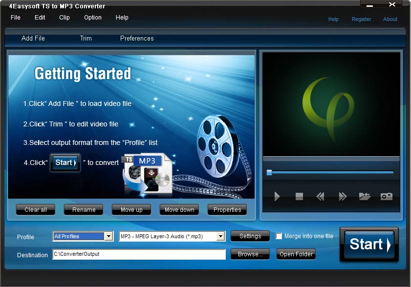Click to view 4Easysoft TS to MP3 Converter 3.2.06 screenshot