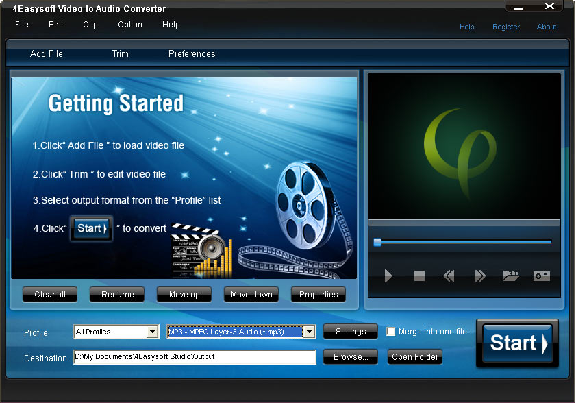 Click to view 4Videosoft Video to Audio Converter 3.1.16 screenshot