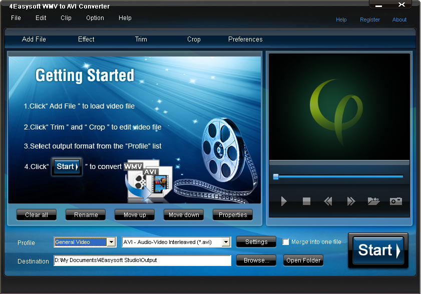 Click to view 4Easysoft WMV to AVI Converter 3.1.16 screenshot
