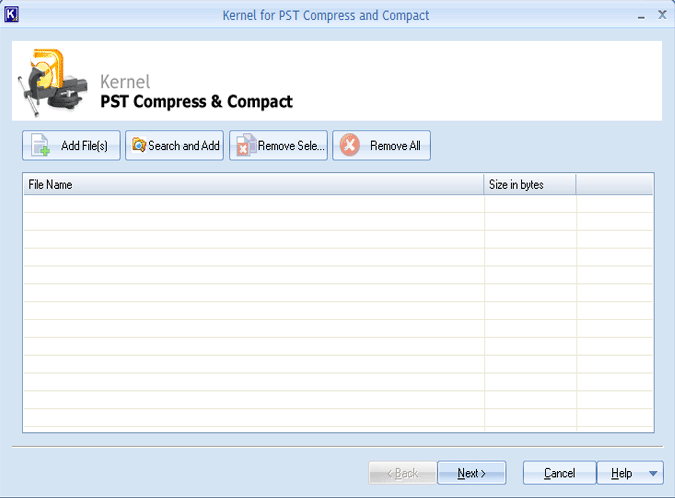 Click to view Compress Outlook PST 10.03.01 screenshot
