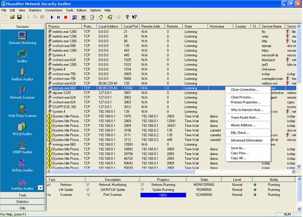 Click to view Nsauditor Network Security Auditor 2.9.3 screenshot