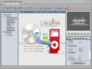 Click to view Clone2Go DVD to iPod Converter 2.5.0 screenshot