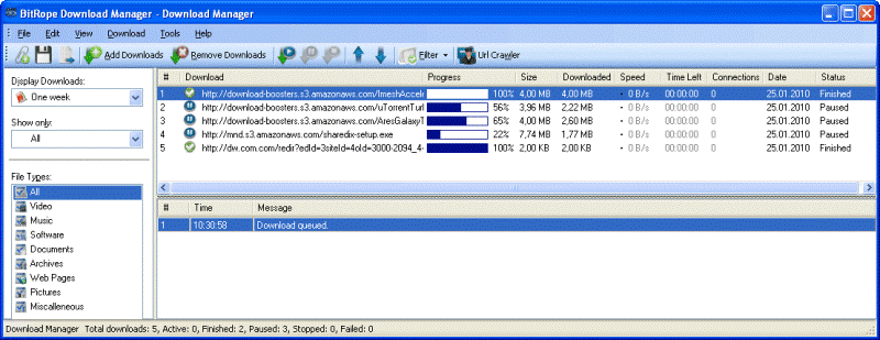 Click to view BitRope Download Manager 3.3.0 screenshot