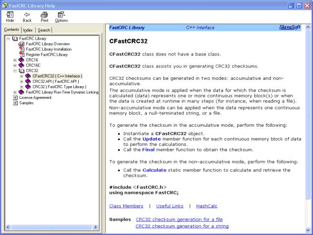 Click to view FastCRC Library 1.51 screenshot