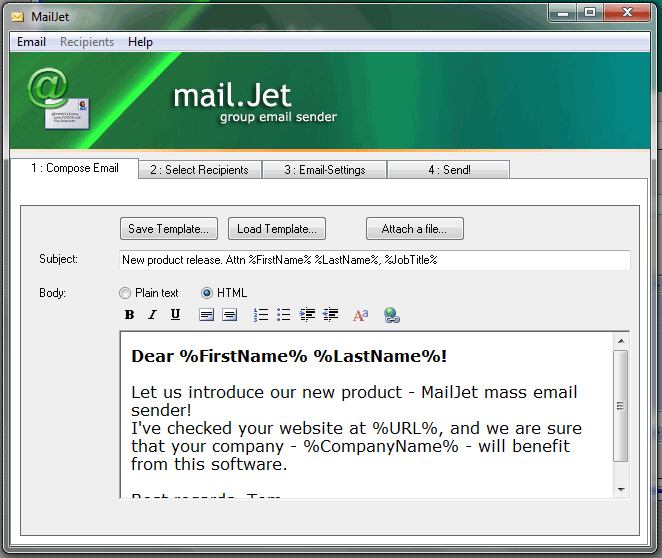 Click to view MailJet 3.0 screenshot