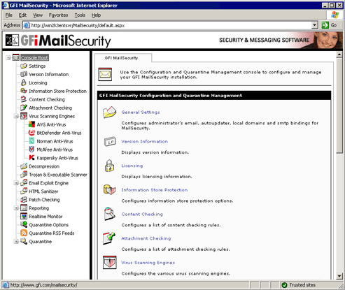 Click to view GFI MailSecurity for Exchange/SMTP 10 screenshot