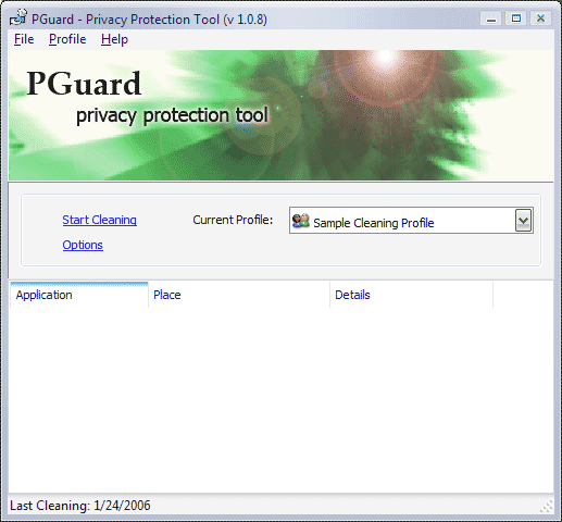 Click to view PGuard - Privacy Protection Tool 1.2.4 screenshot
