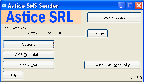 Click to view Astice SMS-Sender 1.3.4 screenshot