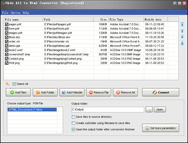 Click to view Okdo All to Html Converter 5.4 screenshot