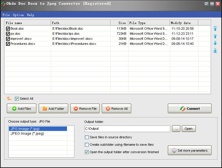 Click to view Okdo Doc Docx to Jpeg Converter 5.4 screenshot