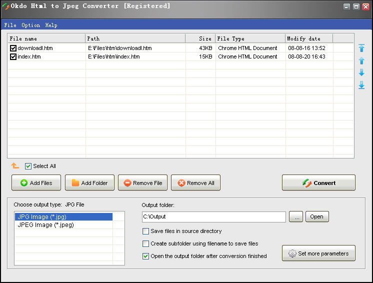 Click to view Okdo Html to Jpeg Converter 5.4 screenshot