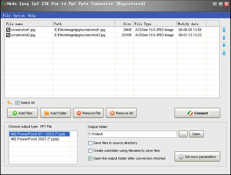 Click to view Okdo Jpeg Jp2 J2k Pcx to Ppt Pptx Converter 5.4 screenshot