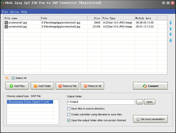 Click to view Okdo Jpeg Jp2 J2k Pcx to Swf Converter 5.4 screenshot