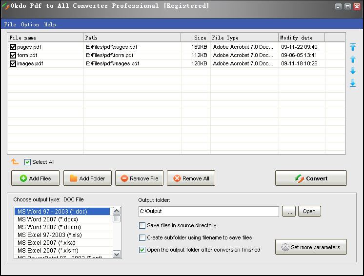 Click to view Okdo Pdf to All Converter Professional 5.4 screenshot