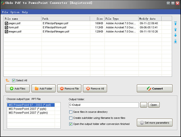 Click to view Okdo Pdf to PowerPoint Converter 5.4 screenshot