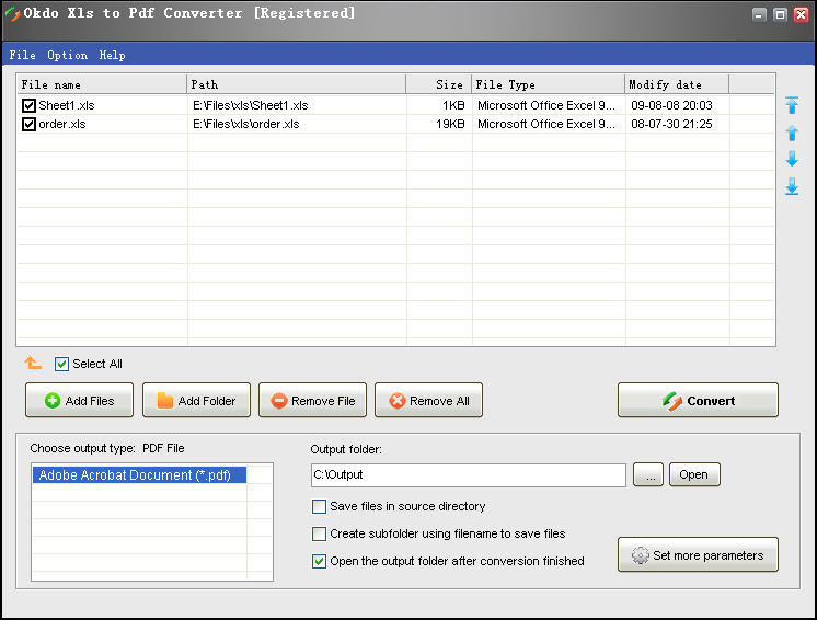 Click to view Okdo Xls to Pdf Converter 5.4 screenshot