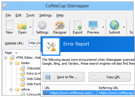 Click to view CoffeeCup Sitemapper 6.0.341 screenshot