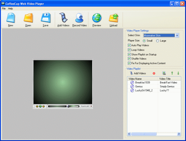 Click to view CoffeeCup Web Video Player 5.3 screenshot