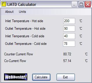 Click to view LMTD Calculator 1.1 screenshot