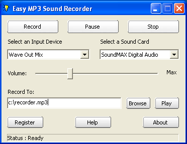 Click to view Easy MP3 Sound Recorder 3.1.2.66 screenshot