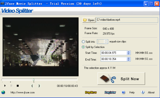 Click to view Jfuse Movie Splitter 5.23.3 screenshot